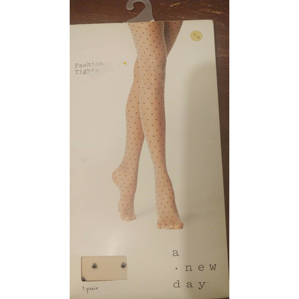 A New Day Women's Polka Dot Sheer Tights Nude S/M